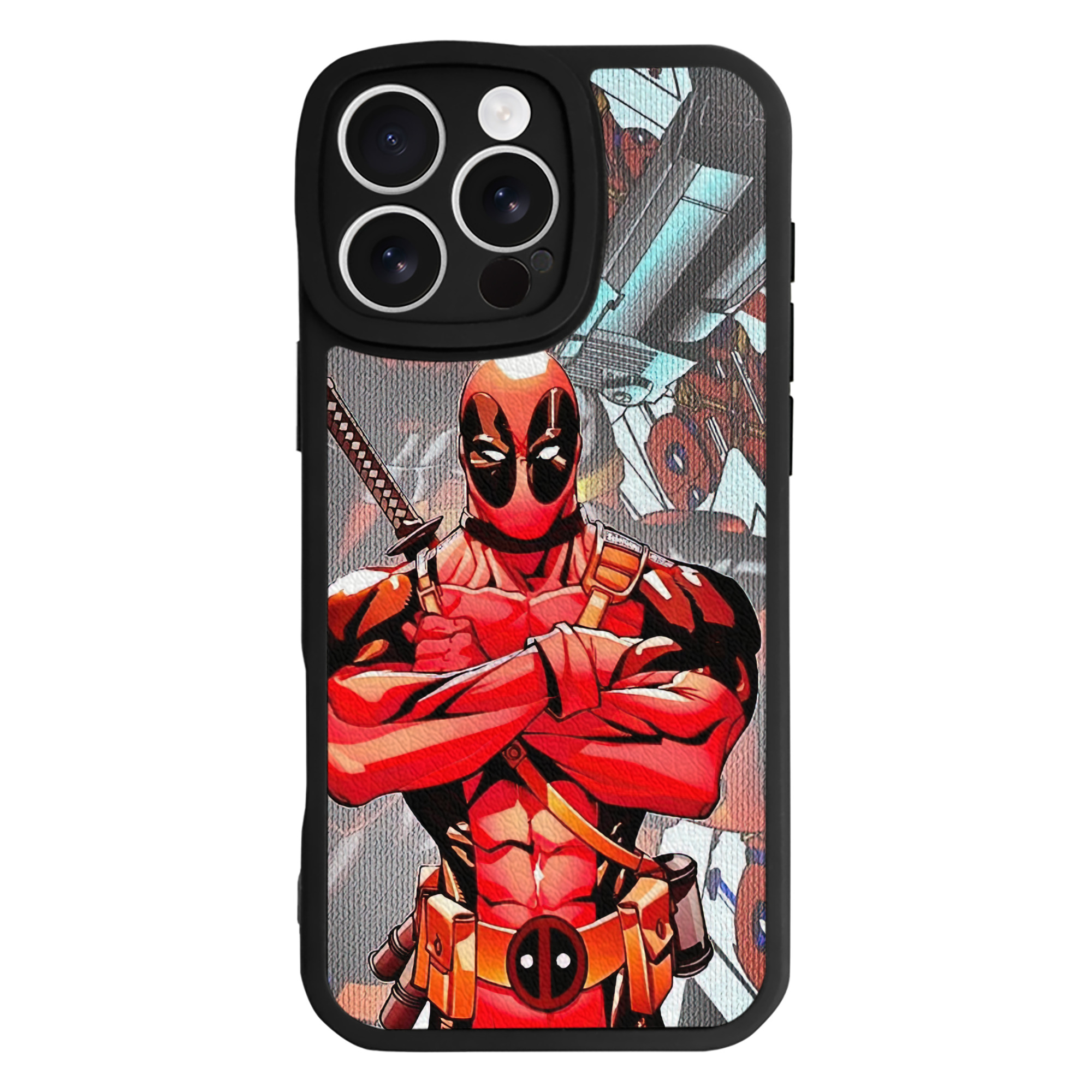 （画像用） Deadpool デッドプール 【iPhone 16シリーズ対応】シリコンスマホケース（レザー調） 材質：シリコン